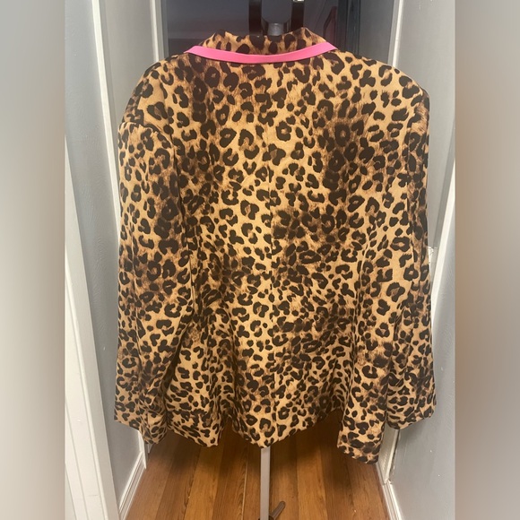 Rebdolls “Ok Purr!” Leopard Brown Pink Oversized Blazer Jacket Size 3XL - Picture 5 of 7